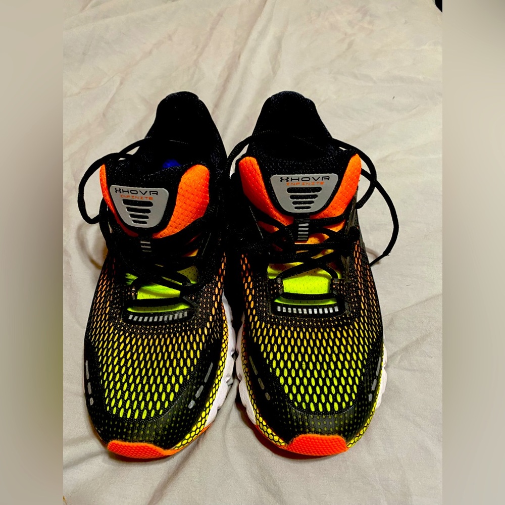 Under armor HOVR Infinite shoes. 9.5 used less than 5 times.  Not my colors
